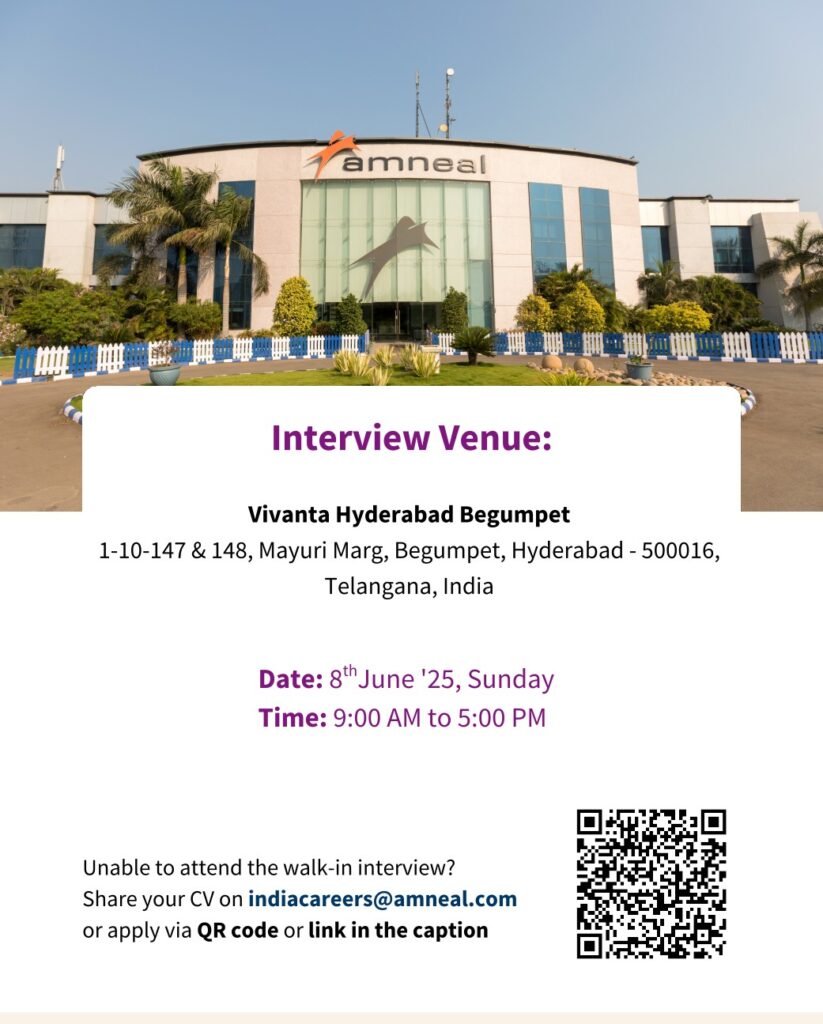 Amneal Pharmaceuticals Walk-In Drive for Engineering Roles for Green Field Project