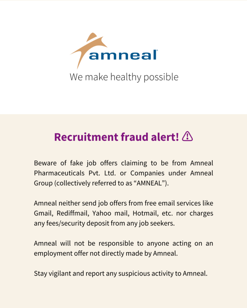 Amneal Pharmaceuticals Walk-In Drive for Engineering Roles for Green Field Project