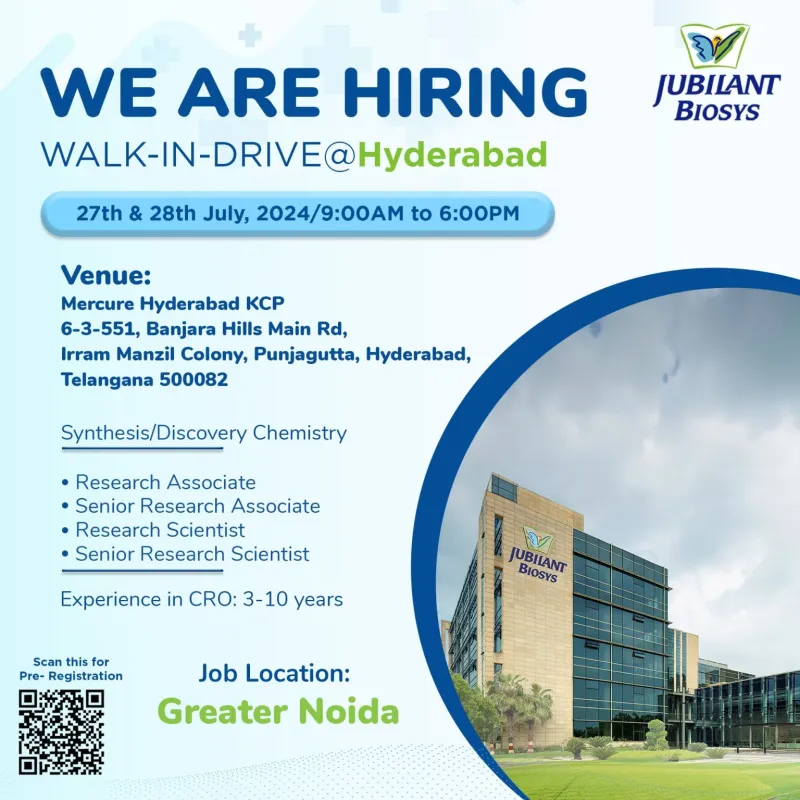Jubilant Biosys Limited Hiring Notification