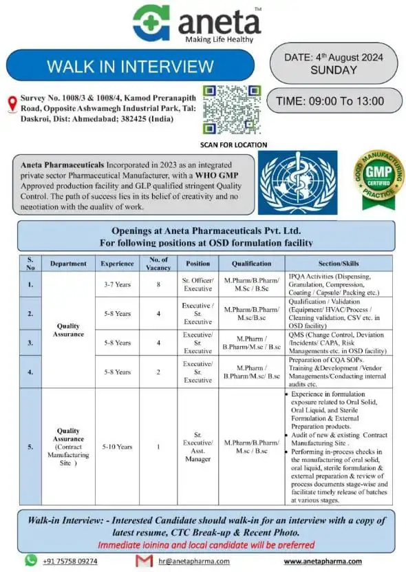 Walk in interview Notification