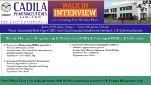 Cadila Pharmaceuticals Walk-In Interview
