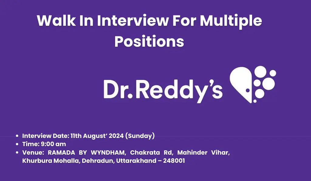 Dr. Reddy’s Laboratories Walk in