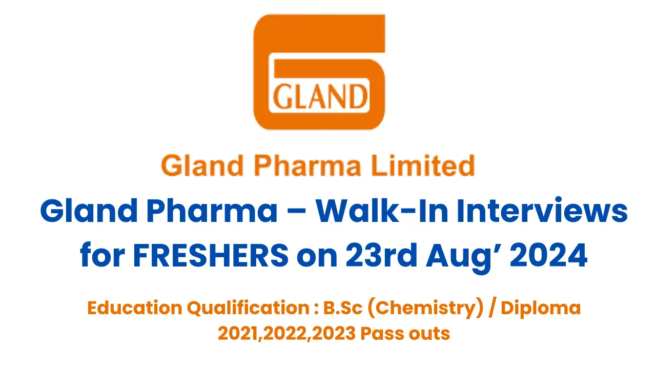 Gland Pharma Jobs