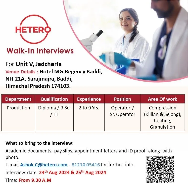 Hetero Labs Ltd Walk in