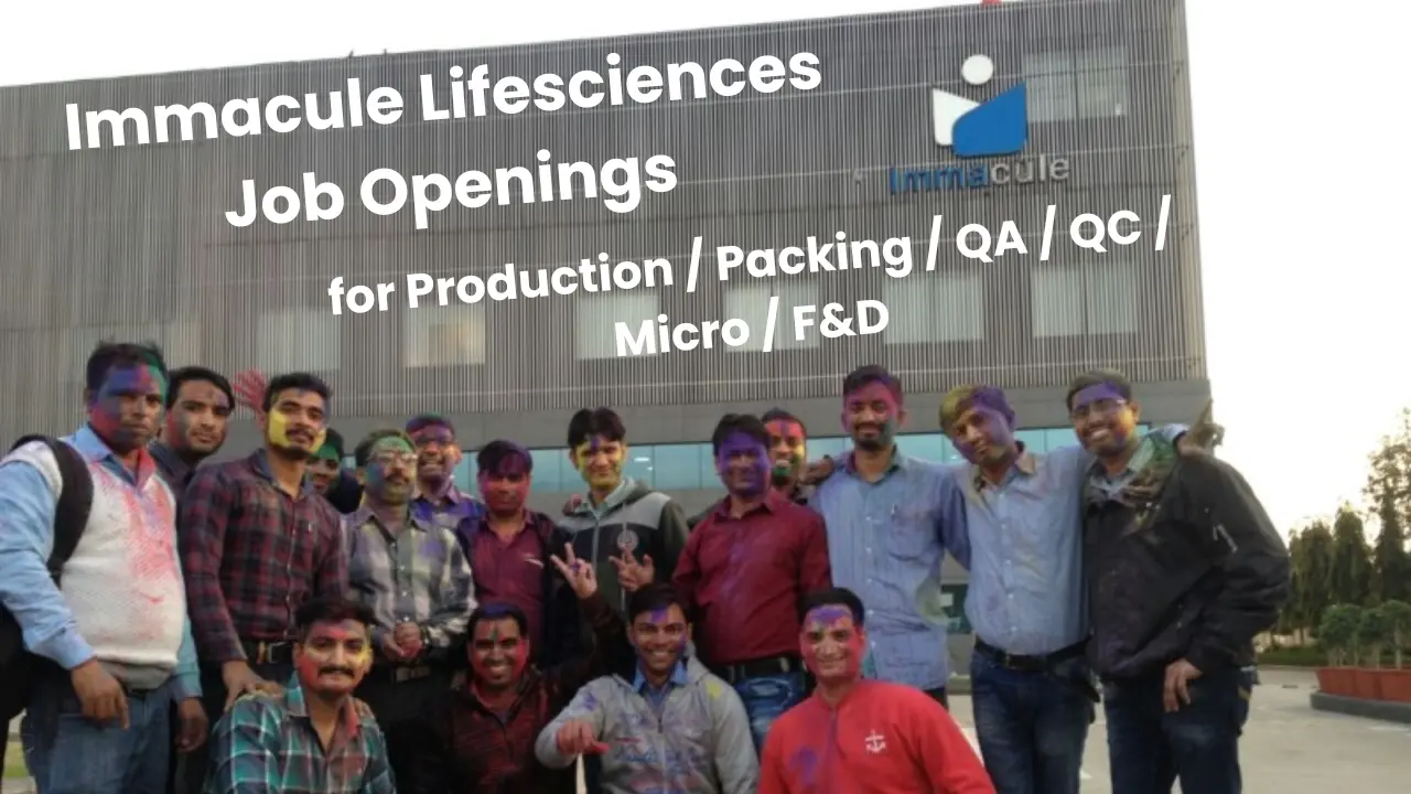 Immacule Lifesciences Job Openings