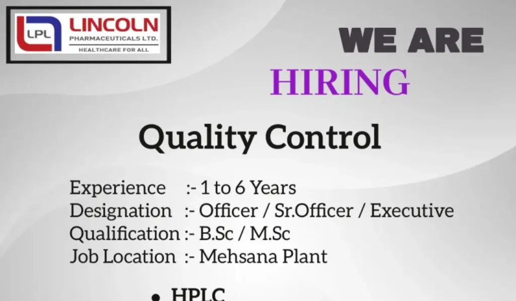 Lincoln Pharmaceuticals Hiring