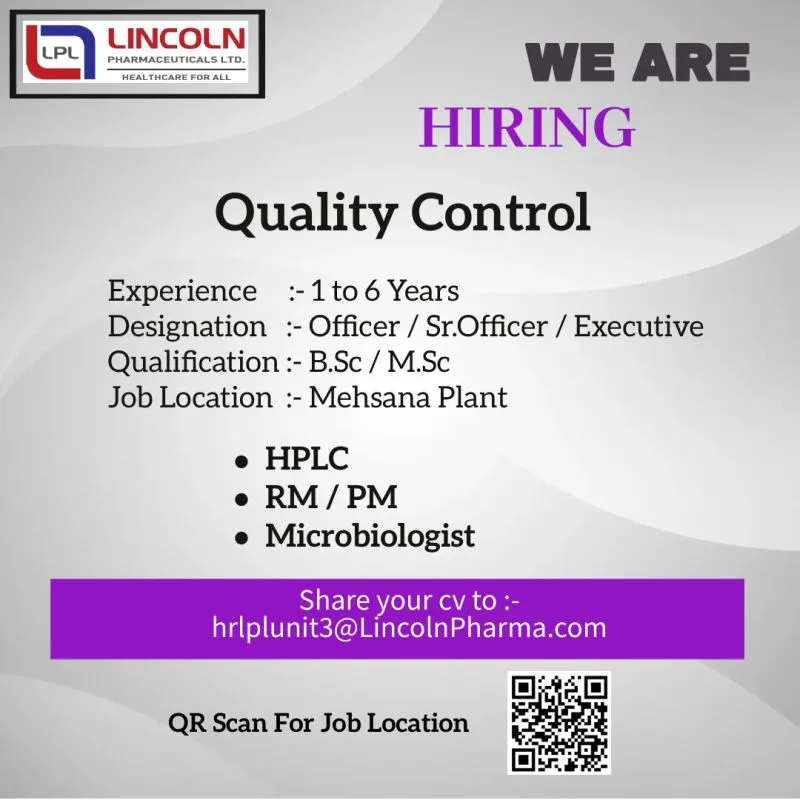 Lincoln Pharmaceuticals Job Openings