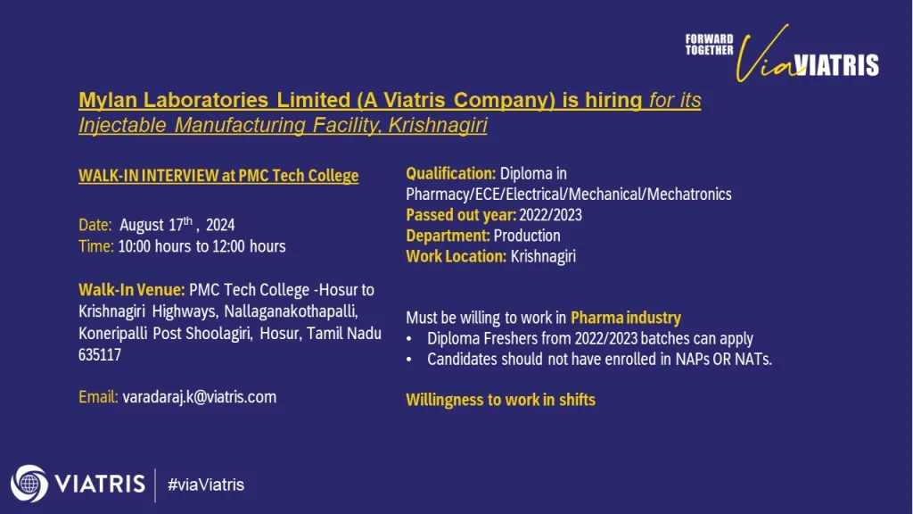 Mylan Laboratories Walk in