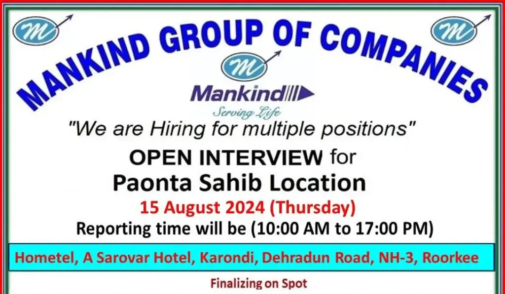Mankind Pharma Walk in Interview