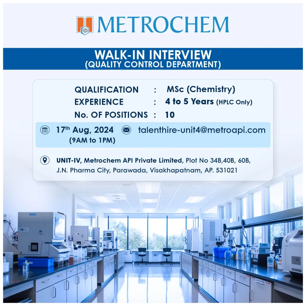 Metrochem API Walk In