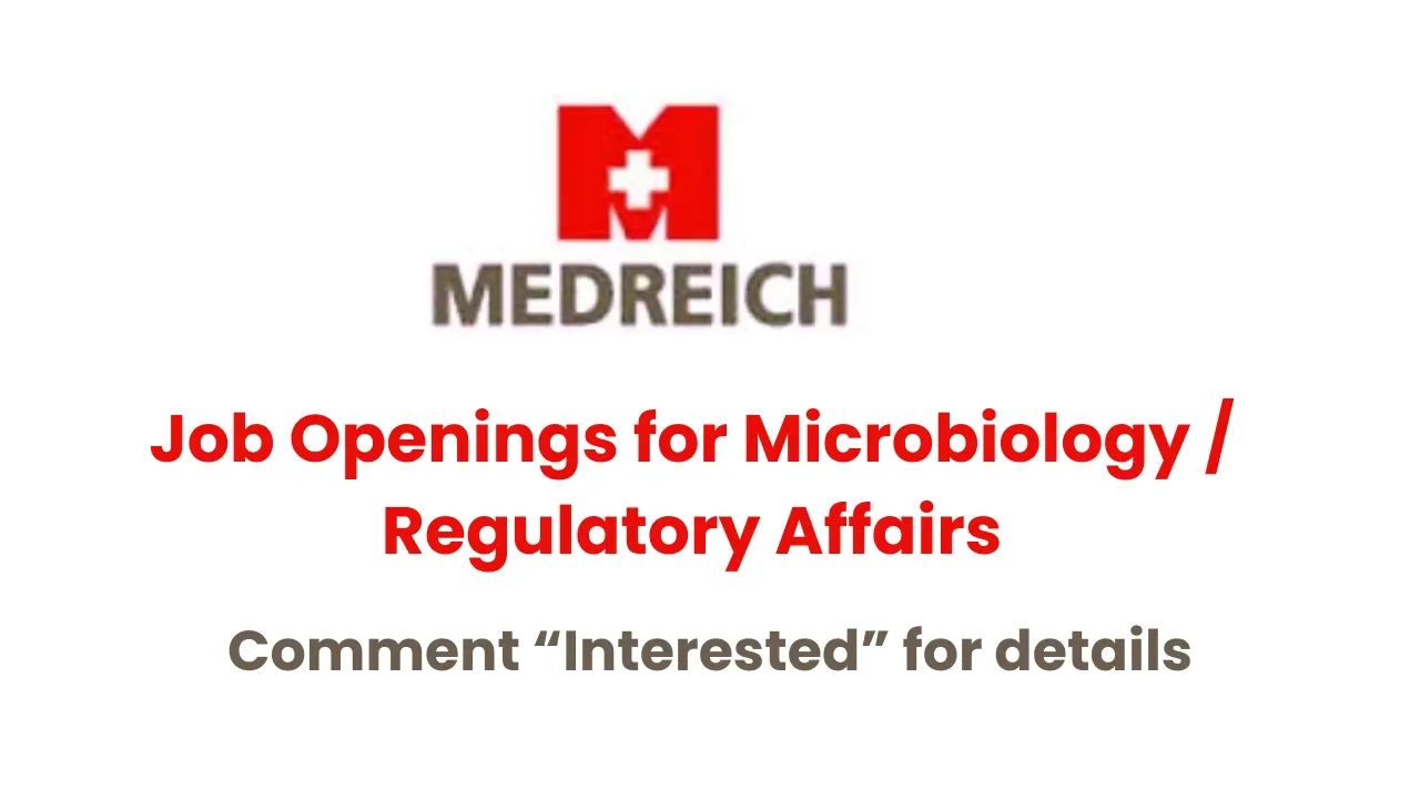Medreich Limited Hiring