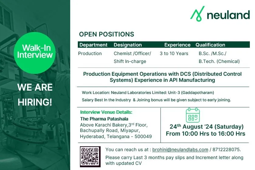 Neuland Laboratories Limited Walk in