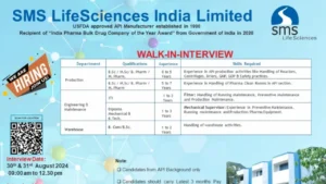 SMS LifeSciences Walk in