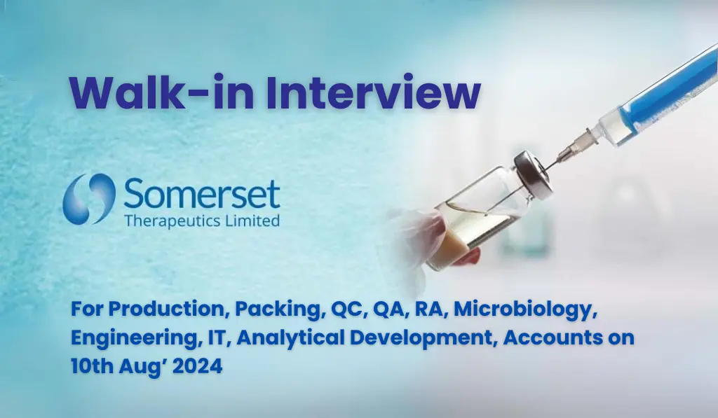 Somerset Therapeutics walk in Notification