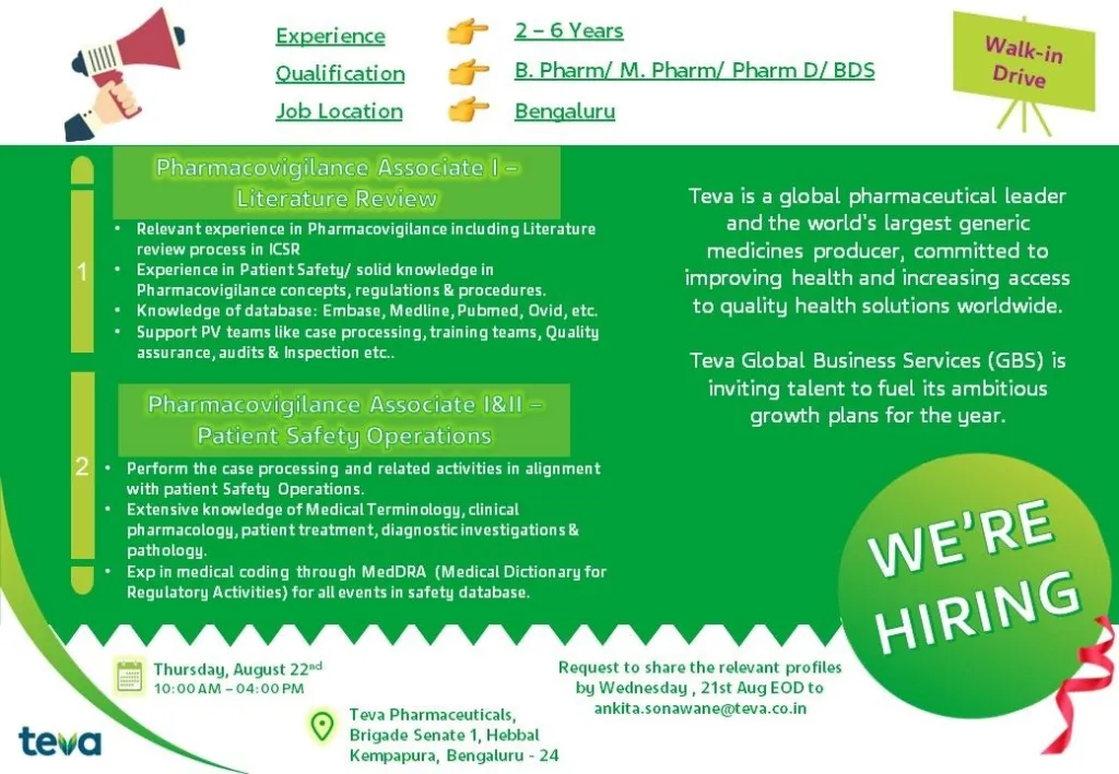 Pharmacovigilance Walk-In Interview