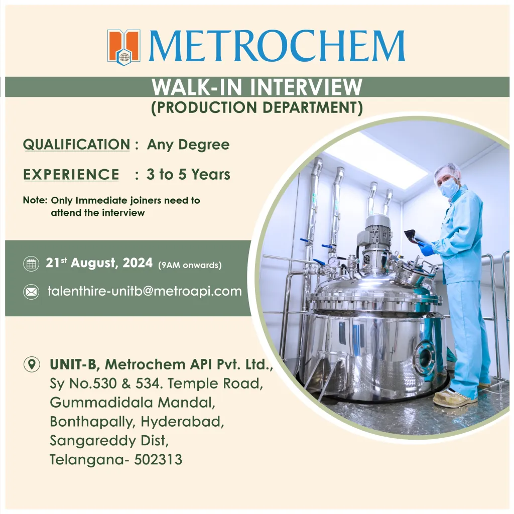 Metrochem API Walk in