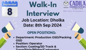 Cadila Pharmaceuticals Walk in