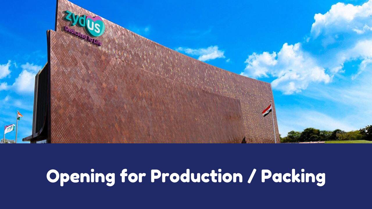 Zydus Lifesciences Walk-In Interviews for Production / Packing