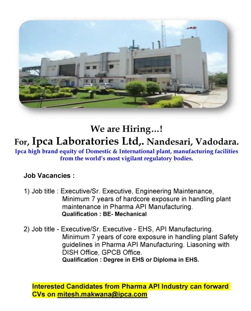 Ipca Laboratories Notification