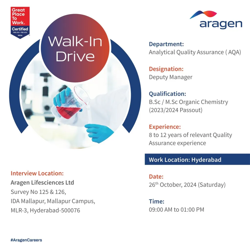 Aragen Lifesciences Walk-In