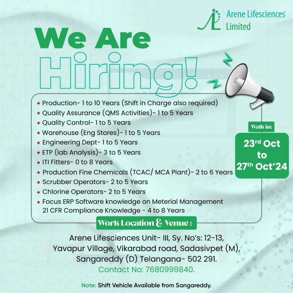 Arene Lifesciences – Walk-In Interviews
