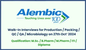 Alembic Pharmaceuticals Walk in