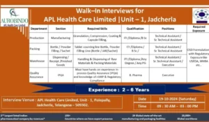 Aurobindo Pharma Hiring
