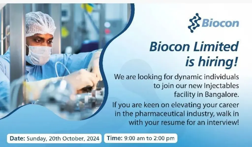 Biocon Limited Hiring