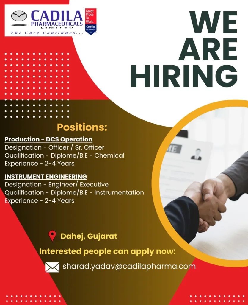 Cadila Pharmaceutical Jobs