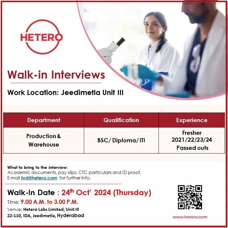 Hetero Labs Walk in