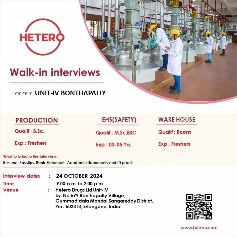 Hetero Labs Limited Walk in