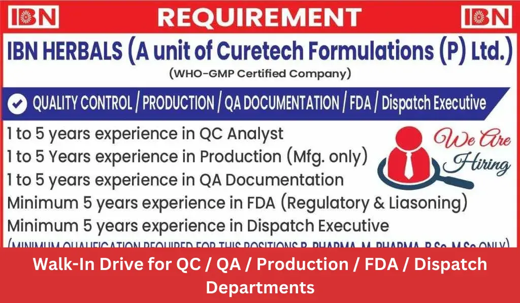 IBN HERBALS Job Notification