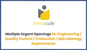 Immacule Lifesciences Urgent openings