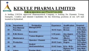 Kekule Pharma Hiring