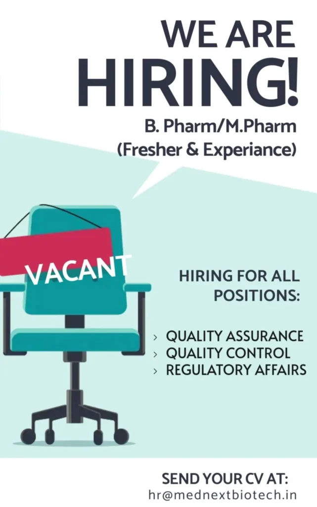 Mednext Biotech Limited – Urgent Openings