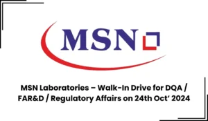 MSN Laboratories Walk in