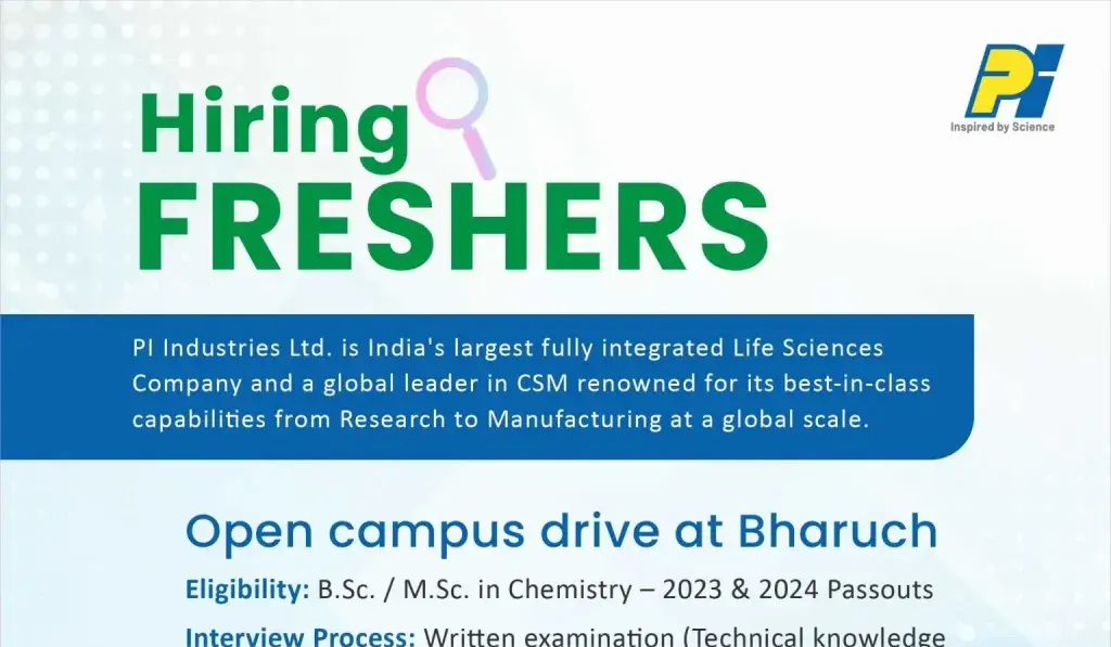 PI Industries Ltd – Open Campus Drive for FRESHERS