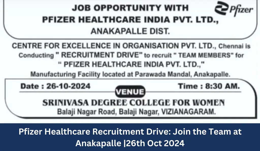 Pfizer Healthcare Recruitment Drive