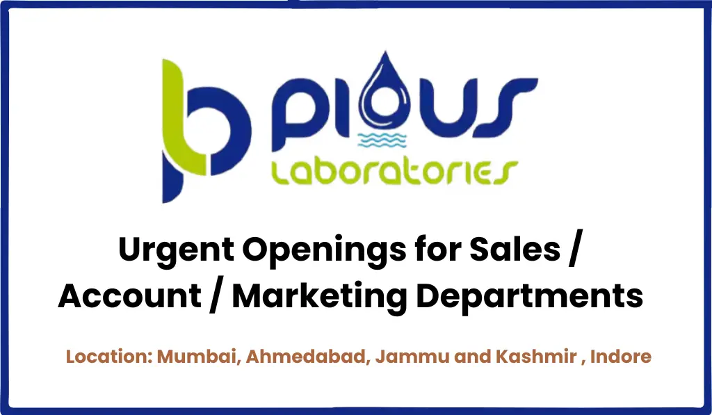 Pious Laboratories Hiring