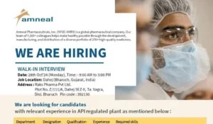 Raks Pharma (Amneal) – Walk-In Interviews