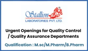 Stallion Laboratories – Urgent Opening