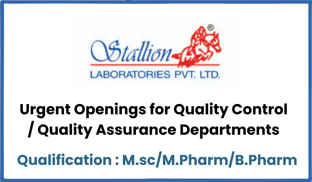 Stallion Laboratories – Urgent Opening