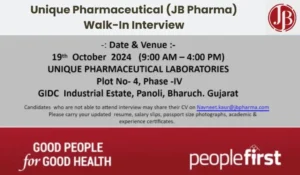 Unique Pharmaceutical – Walk-In Interview