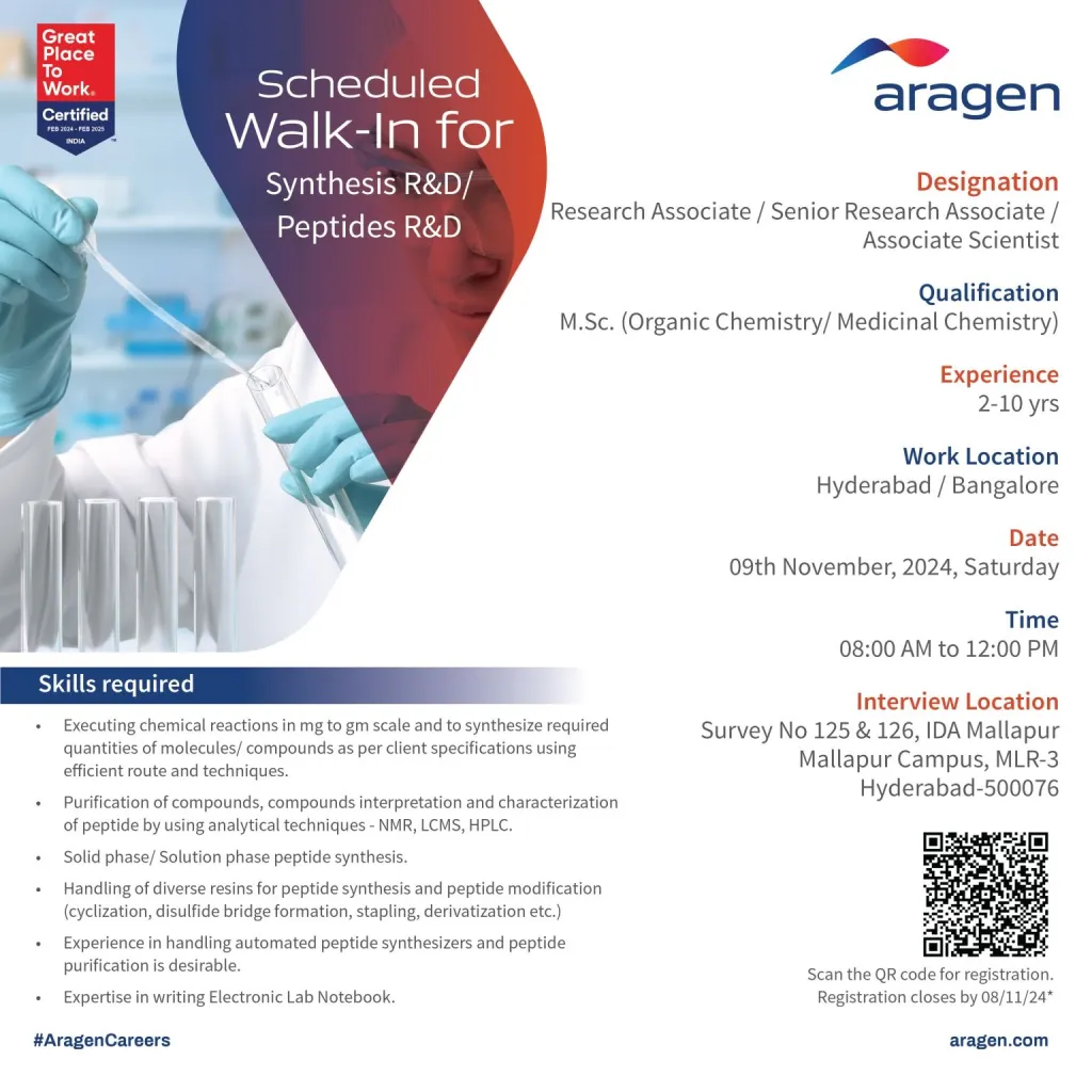 Aragen – Walk-In Interview
