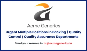 Acme Generics – Immediate Openings