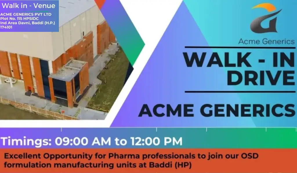 Acme Generics – Walk-In Interview