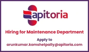 Apitoria Pharma (Aurobindo) Job Openings