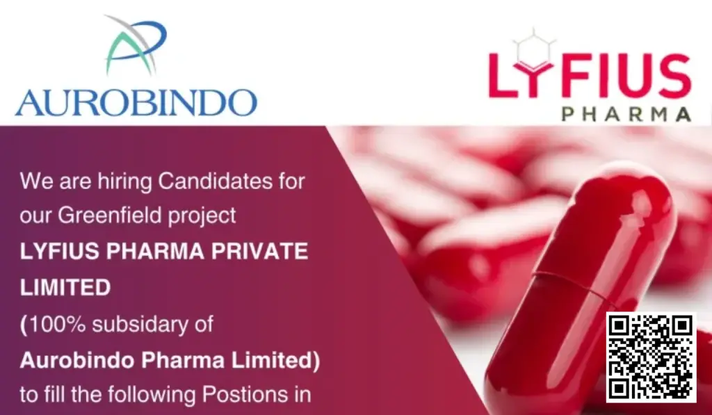 Aurobindo Pharma Hiring Freshers