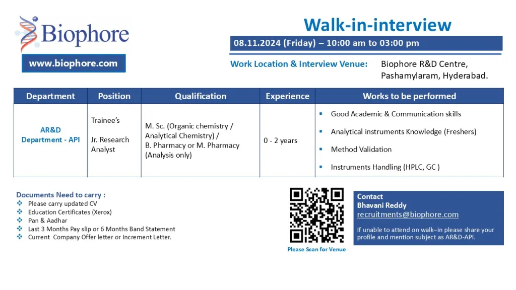 Biophore India – Walk-In