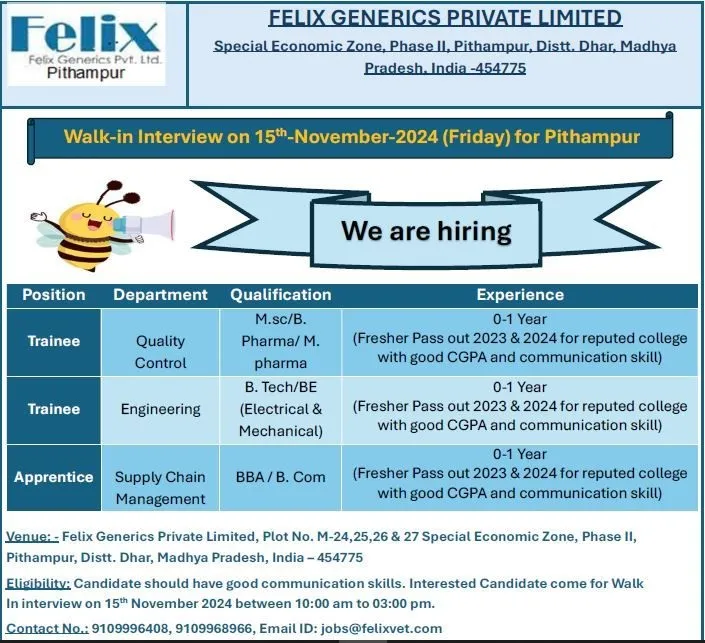 Felix Generics – Walk-In Interview